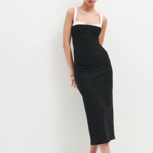 Reformation Black and White Dress